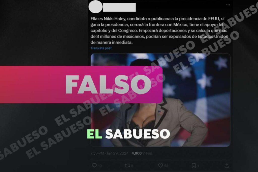 Esta foto no muestra a precandidata en EU; es una actriz de cine para adultos