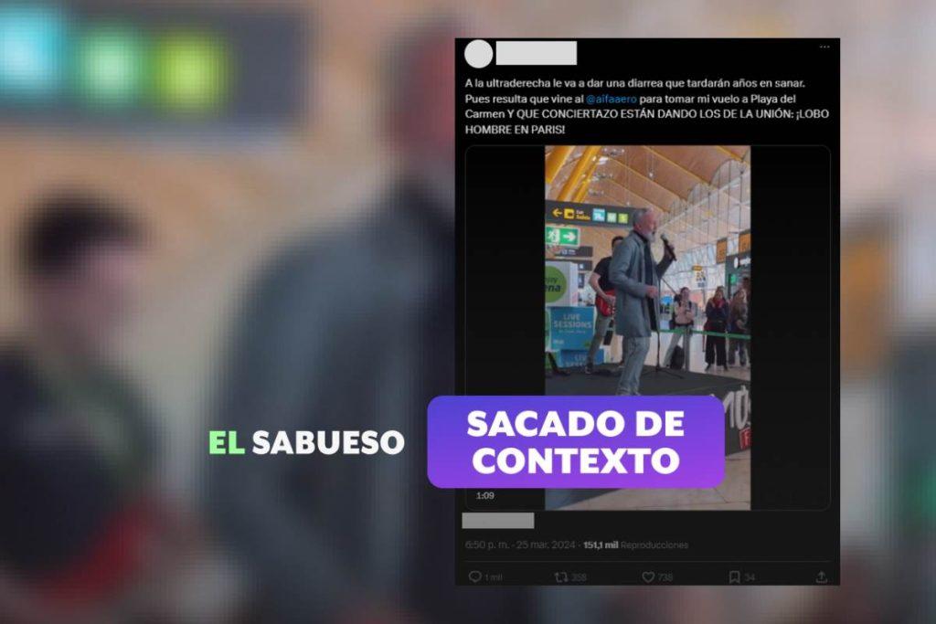 ¿Ex vocalista de La Unión ofreció concierto en el AIFA? No, el hecho ocurrió en un aeropuerto de España