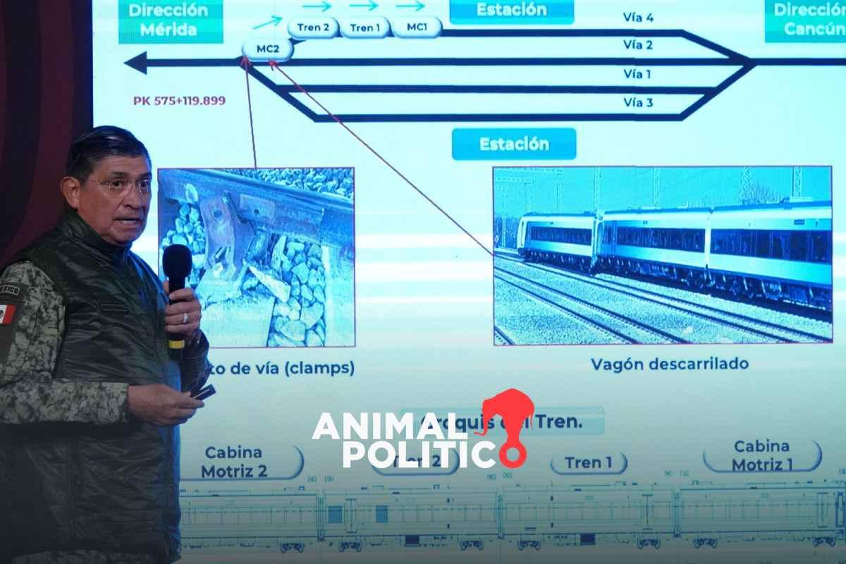 Descarrilamiento del Tren Maya fue por falta de fijación de tornillos en vías, dice Sedena