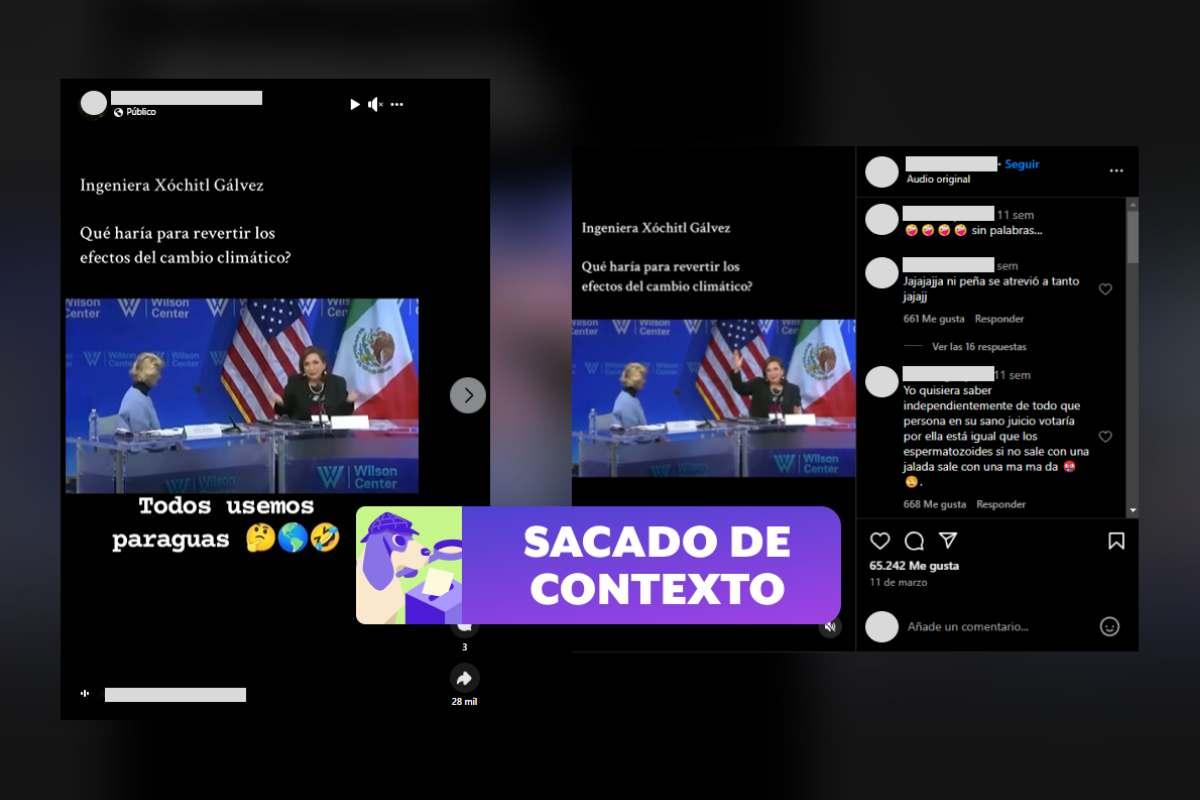 ¿Xóchitl Gálvez propuso poner un paraguas al sol contra cambio climático? No, video fue sacado de contexto