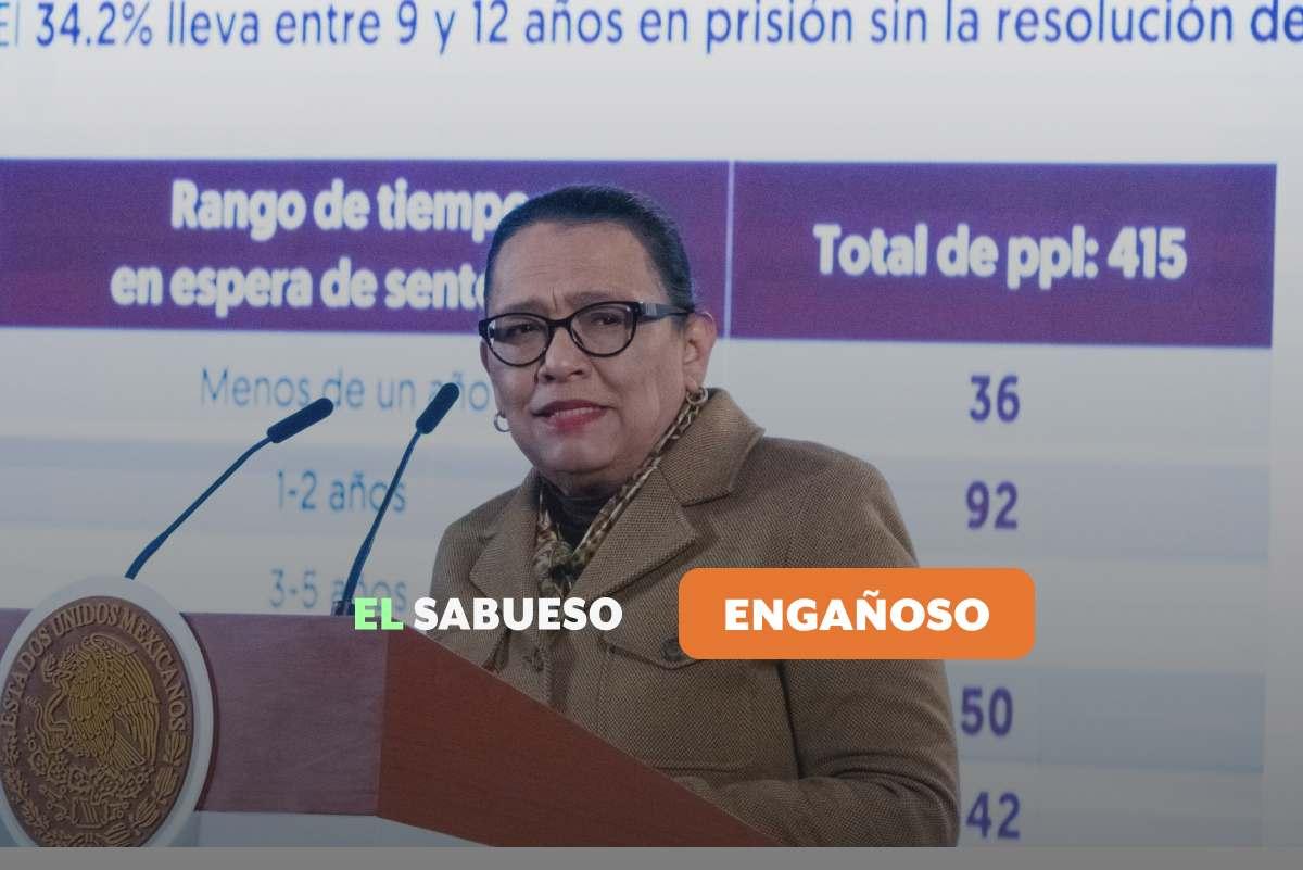 ¿Excesos del Poder Judicial? La secretaria Rosa Icela difundió datos engañosos o inexactos contra personas juzgadoras