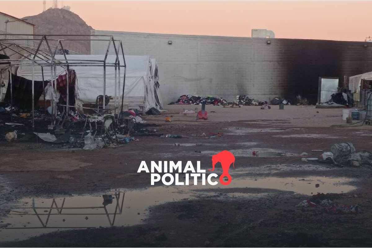 Migrantes prenden fuego a colchones en campamento en Chihuahua ante desesperación por ser deportados