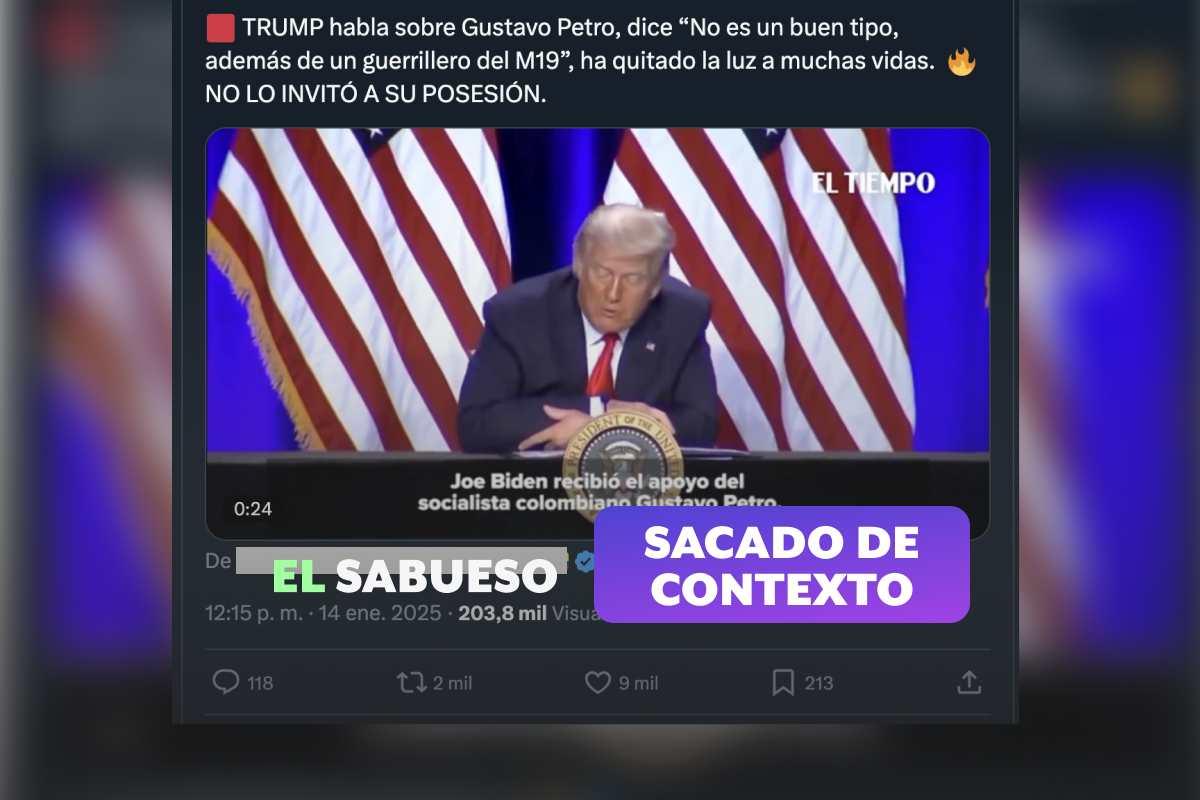 Trump sí criticó a Gustavo Petro y lo llamó comunista, pero el video es de 2020