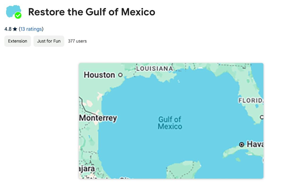 Un usuario modifica Google Maps para mostrar el “Golfo de México” en lugar del “Golfo de América”