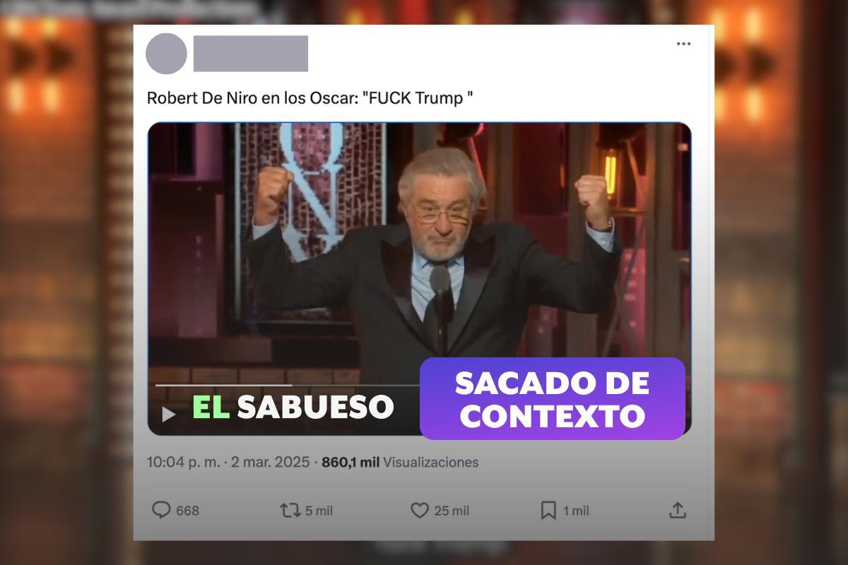 El actor Robert de Niro no arremetió contra Donald Trump en los Oscar 2025; video es de 2018
