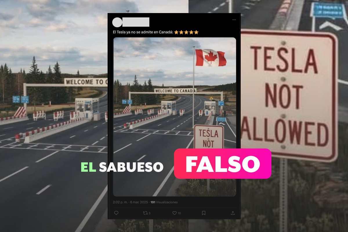 Canadá no prohibió la entrada de autos Tesla; la imagen fue generada con IA