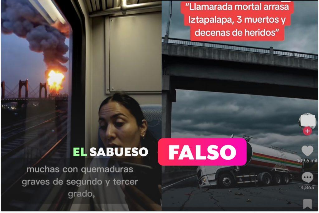 Video usa imágenes creadas con IA para simular explosión de pipa en Iztapalapa