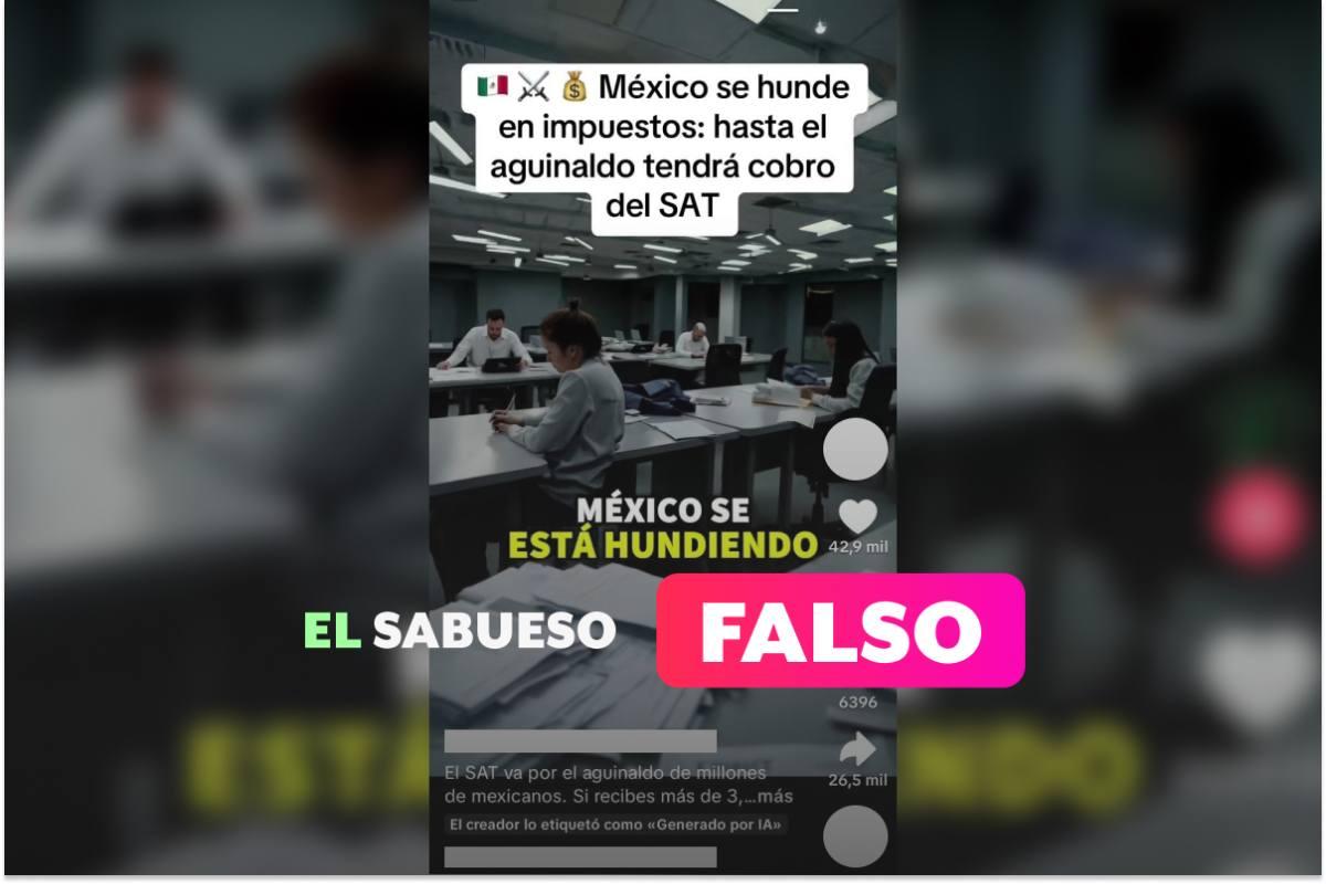 ¿El SAT anunció un impuesto nuevo a tu aguinaldo si recibes más de 3,394 pesos? Falso