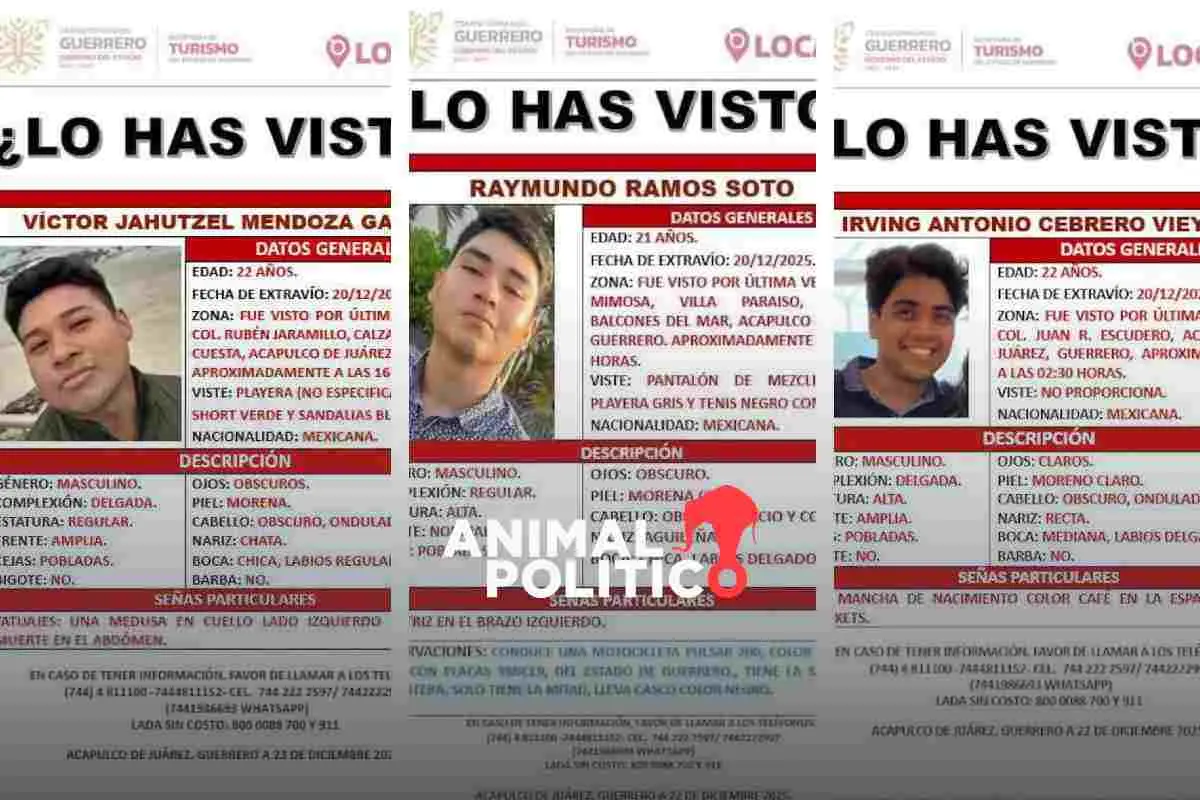 Reportan la desaparición de tres estudiantes del Instituto Tecnológico de Acapulco, Guerrero