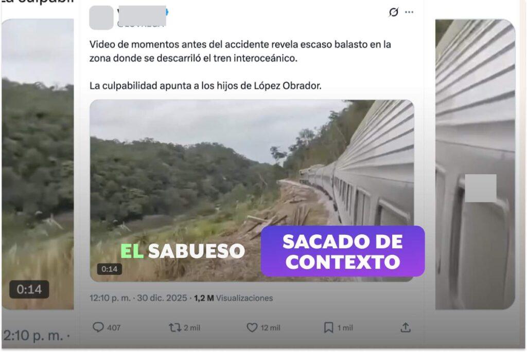 Video que supuestamente muestra al Tren Interoceánico antes del accidente fue sacado de contexto; fue publicado en 2023
