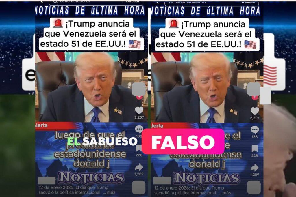 El presidente Donald Trump no anunció que Venezuela será el estado 51 de Estados Unidos