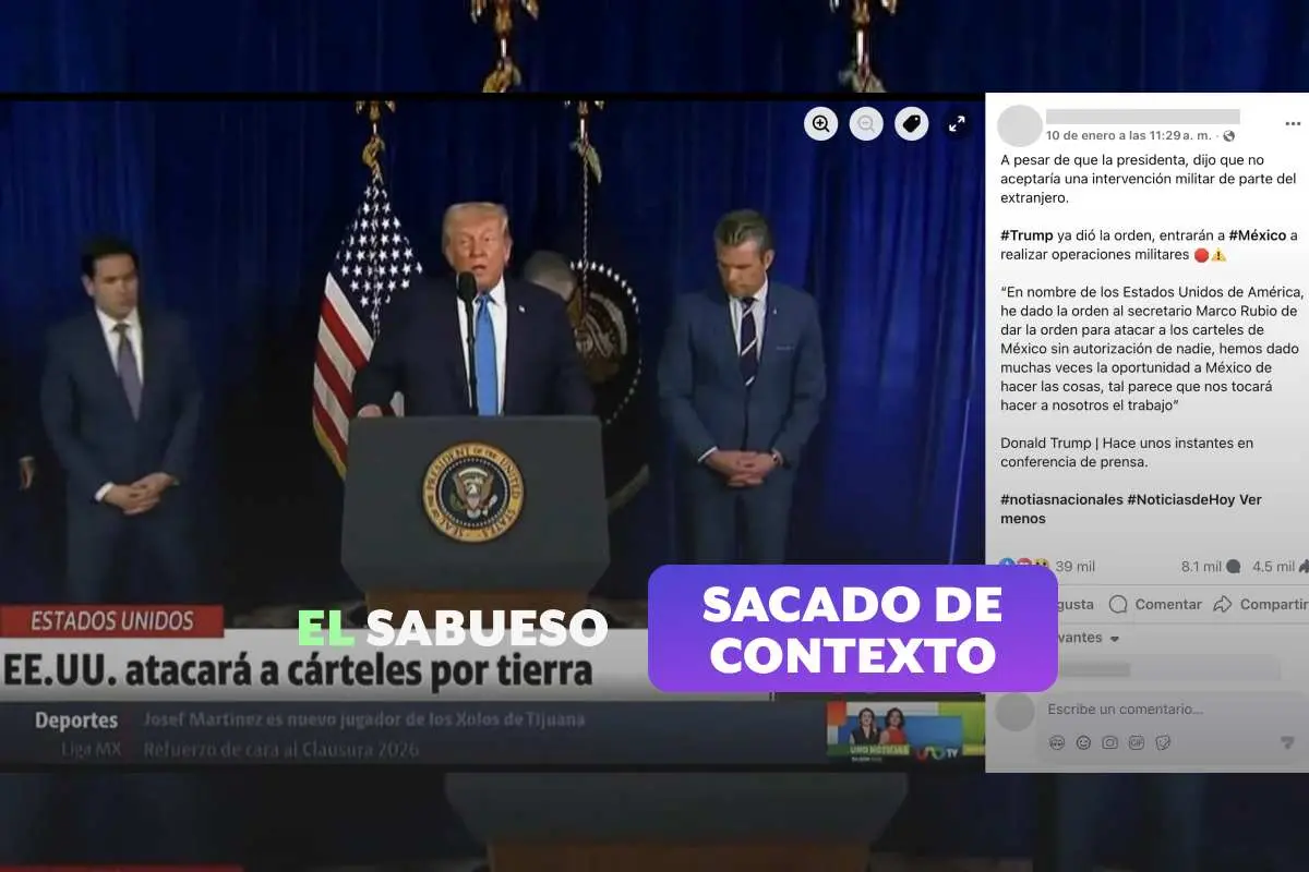 En esta conferencia de prensa Donald Trump no le ordenó a Marco Rubio atacar a los cárteles mexicanos
