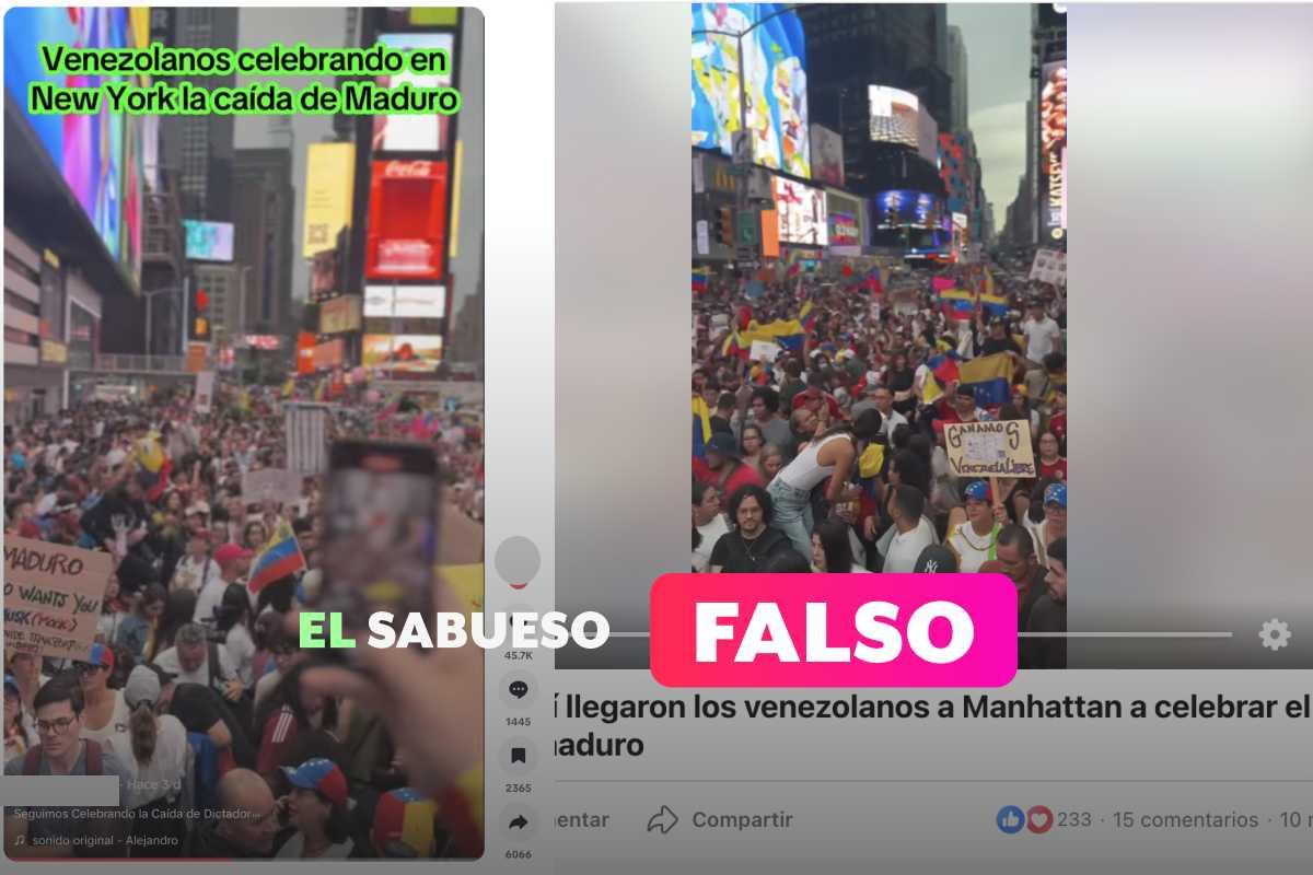 Este video de venezolanos en Times Square no es actual ni una celebración