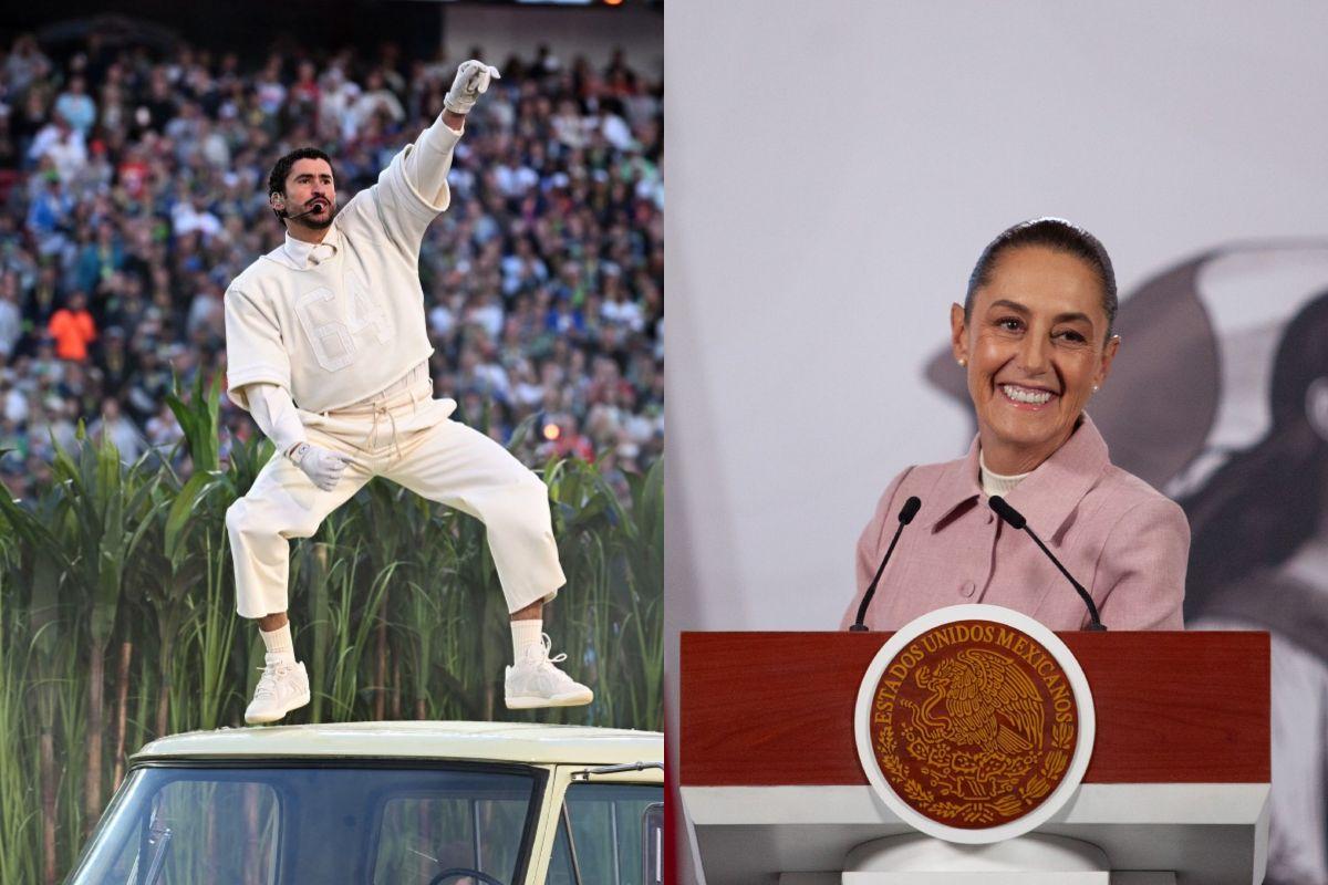 Medio tiempo de Bad Bunny llegó hasta La Mañanera, Sheinbaum destaca que fue “muy interesante”