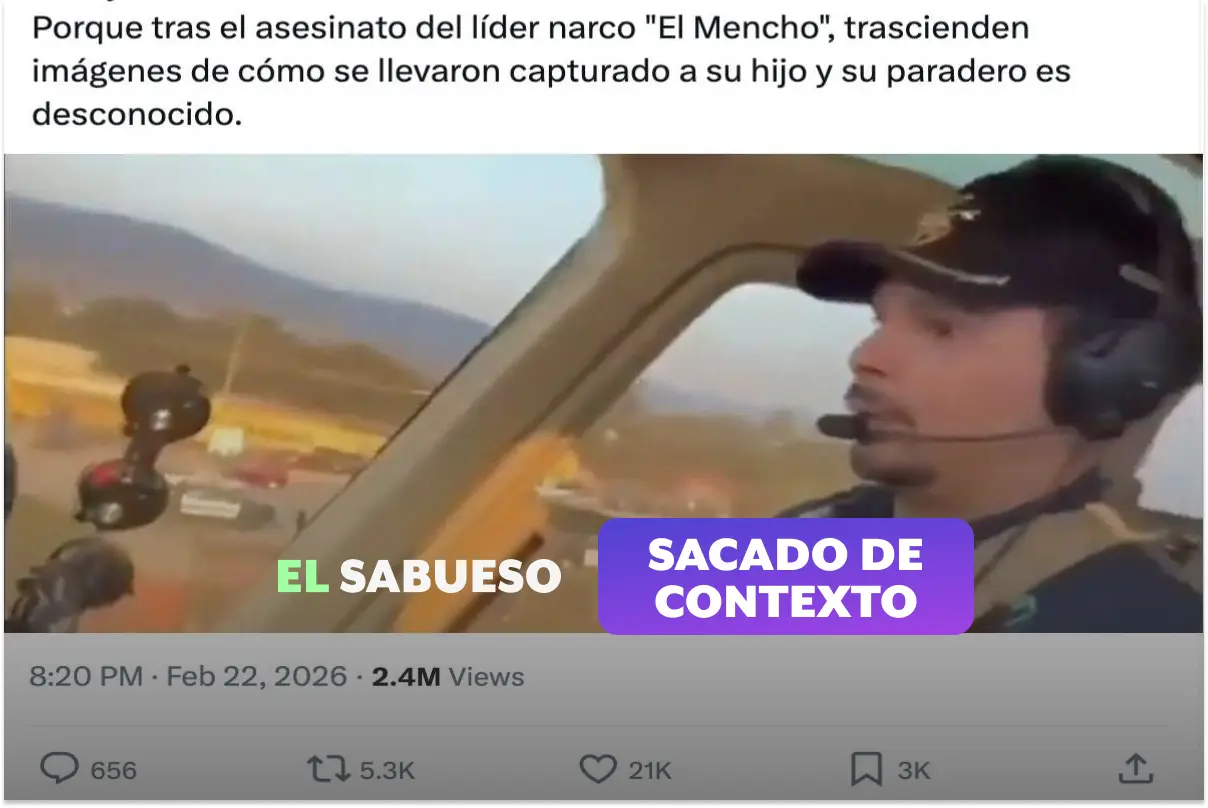 Este video no es de la captura del hijo de “El Mencho”; corresponde a la detención del capo “El Espíritu”
