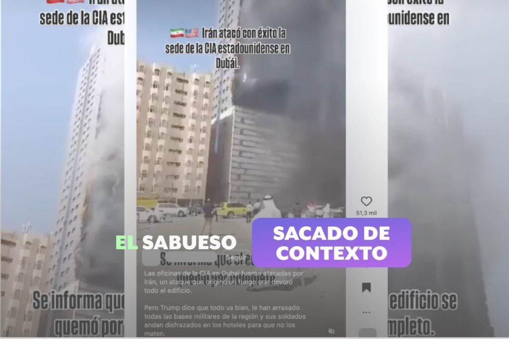¿Irán atacó las oficinas de la CIA en Dubái? No, el video es de un incendio en 2015