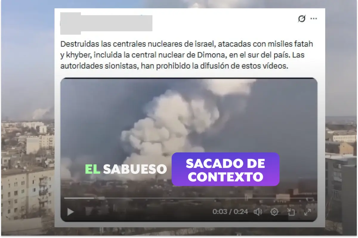 Este video en realidad exhibe una explosión en Ucrania, no un ataque de Irán a Israel